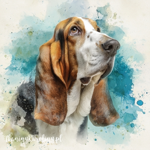 Panel welurowy Basset hound 1 malowany [6-8]