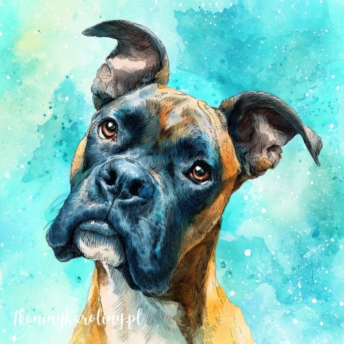 Panel welurowy Bokser 1 malowany [6-8]