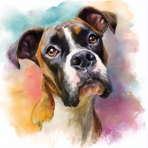 Panel welurowy Bokser 2 malowany