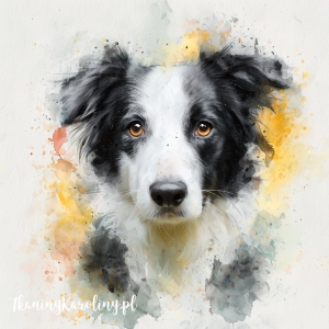 Panel welurowy Border Collie 2 malowany [6-8]