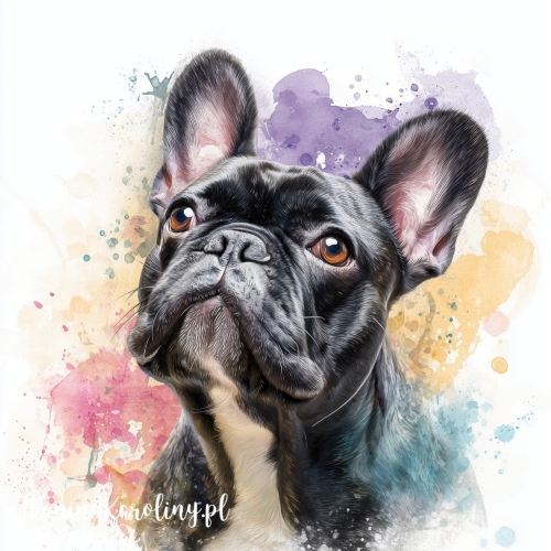 Panel welurowy Buldog francuski 1 malowany [6-8]
