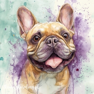 Panel welurowy Buldog francuski 2 malowany [6-8]