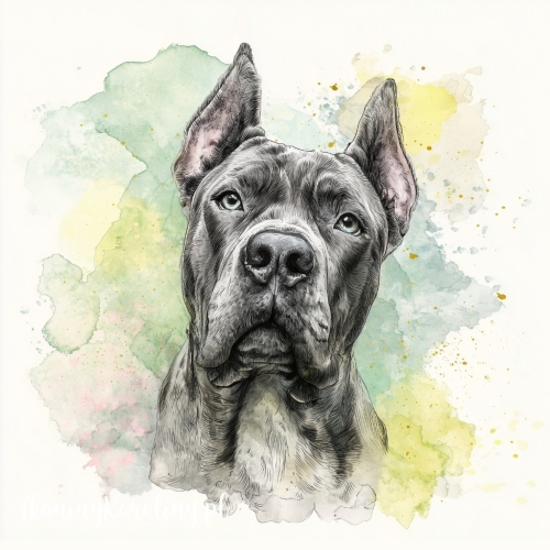 Panel welurowy Cane corso 3 malowany