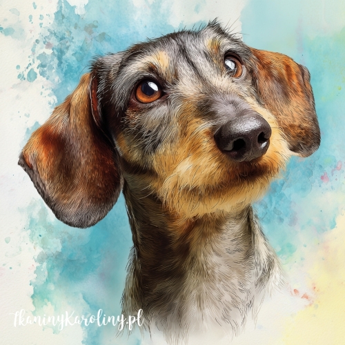 Panel welurowy Jamnik szorstkowłosy 4 malowany [6-8]