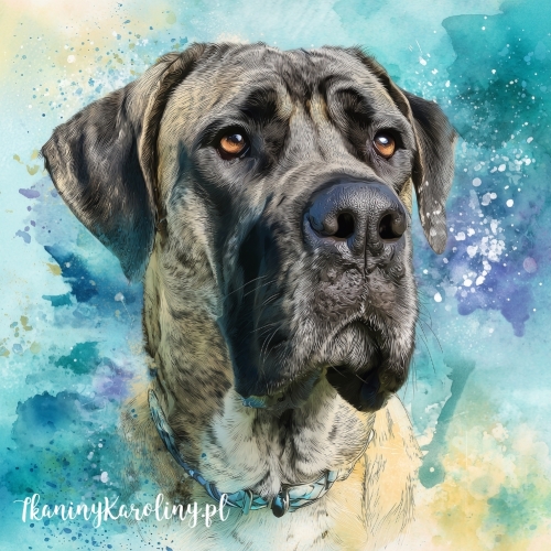 Panel welurowy Mastiff angielski 1 malowany