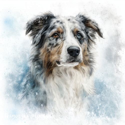 Panel welurowy Owczarek australijski 1 malowany