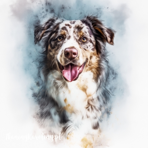 Panel welurowy Owczarek australijski 2 malowany [6-8]