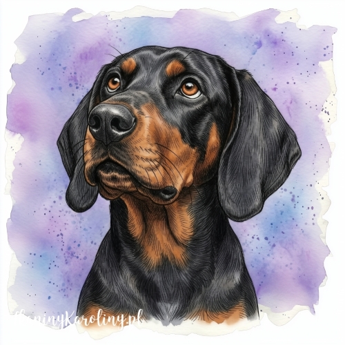 Panel welurowy Posokowiec bawarski 2 malowany