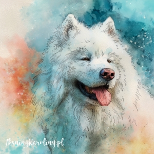 Panel welurowy Samoyed 3 malowany [6-8]