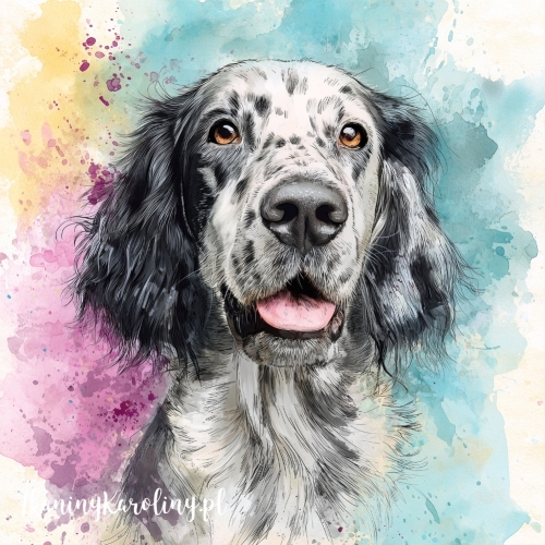 Panel welurowy Seter angielski 3 malowany  [6-8]