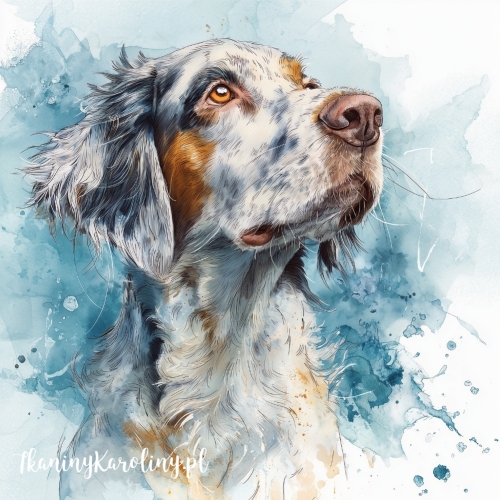 Panel welurowy Seter angielski 1 malowany