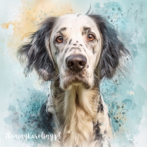 Panel welurowy Seter angielski 2 malowany [6-8]