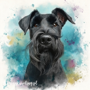 Panel welurowy Sznaucer olbrzymi malowany [6-8]