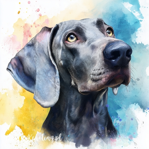 Panel welurowy Wyżeł wejmarski 2 malowany