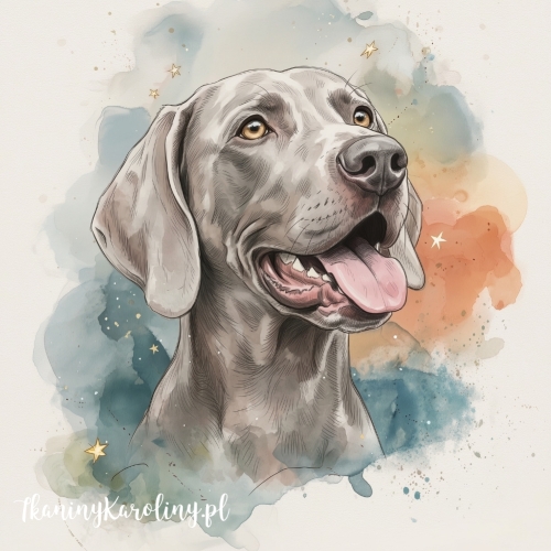 Panel welurowy Wyżeł wejmarski malowany