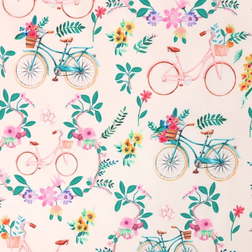 TKANINA WODOODPORNA Rowery w kwiatach
