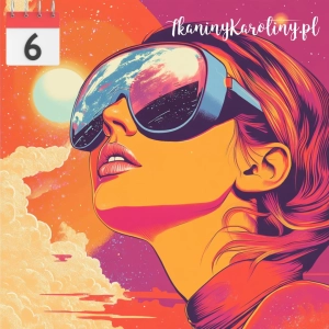 OD RĘKI Panel welurowy Kobieta retro 50x50 w okularach 8