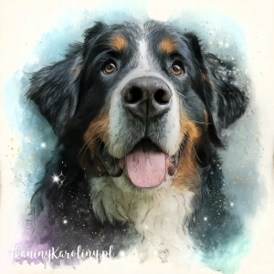 OD RĘKI Panel welurowy Berneńczyk malowany 50x50