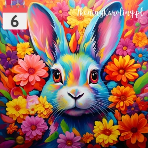 OD RĘKI Panel welurowy Zając - 40 x 40 cm