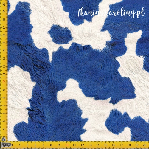 WELUR TAPICERSKI Krowie łaty — granat [6-8]