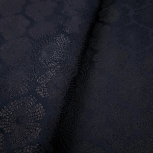 ŻAKARD WODOODPORNY Kwiaty 3D granatowy ciemny