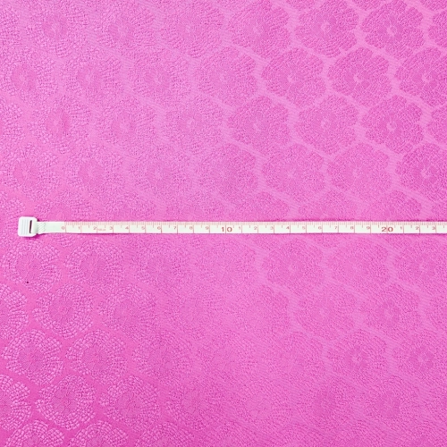 ŻAKARD WODOODPORNY Kwiaty 3D Różowe jasne