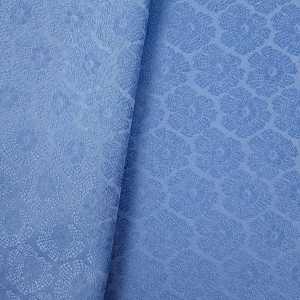 ŻAKARD WODOODPORNY Kwiaty 3D Niebieskie