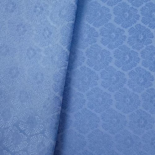 ŻAKARD WODOODPORNY Kwiaty 3D Niebieskie