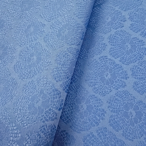 ŻAKARD WODOODPORNY Kwiaty 3D Niebieskie