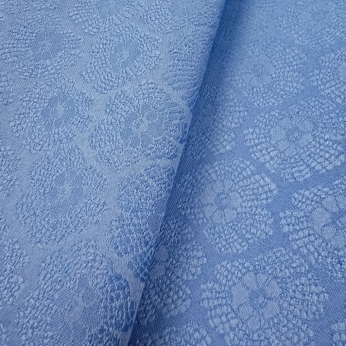 ŻAKARD WODOODPORNY Kwiaty 3D Niebieskie