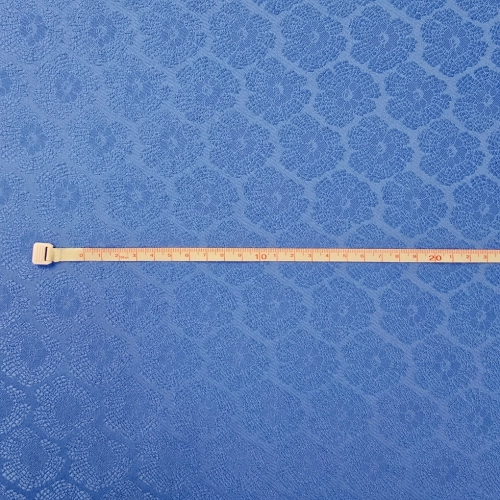 ŻAKARD WODOODPORNY Kwiaty 3D Niebieskie