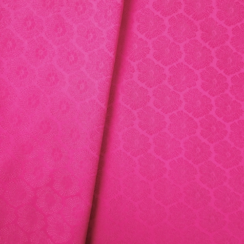 ŻAKARD WODOODPORNY Kwiaty 3D Różowy ciemny