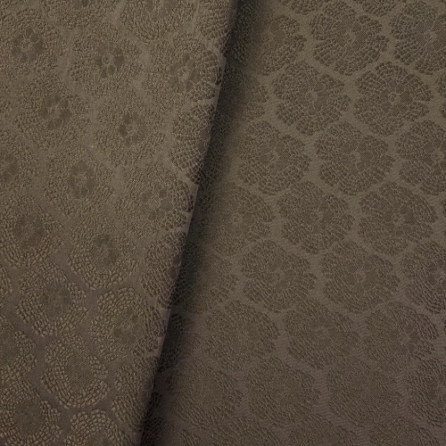 ŻAKARD WODOODPORNY Kwiaty 3D brązowy jasny