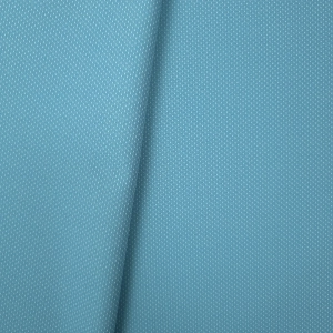 ŻAKARD WODOODPORNY Kropeczki drobne białe na turkusowym