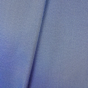 ŻAKARD WODOODPORNY Kropeczki drobne białe na niebieskim