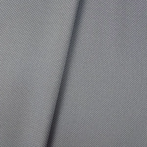 ŻAKARD WODOODPORNY Kropeczki drobne białe na szarym ciemnym