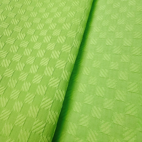 ŻAKARD WODOODPORNY Kwadraciki 3D małe zielone