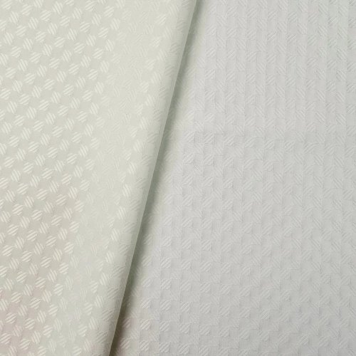 ŻAKARD WODOODPORNY Kwadraciki 3D małe biały ecru