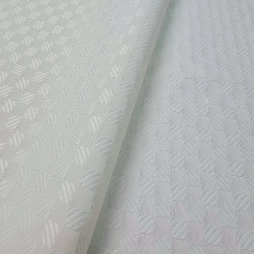 ŻAKARD WODOODPORNY Kwadraciki 3D małe biały ecru