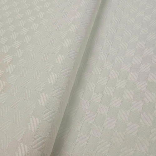 ŻAKARD WODOODPORNY Kwadraciki 3D małe biały ecru