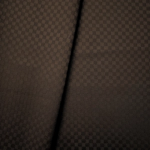 ŻAKARD WODOODPORNY Kwadraciki małe tłoczone brązowy ciemny