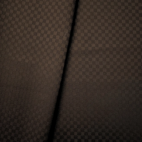 ŻAKARD WODOODPORNY Kwadraciki małe tłoczone brązowy ciemny