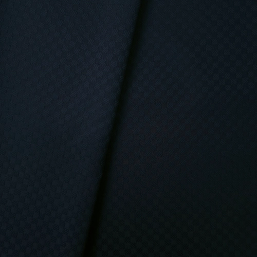 ŻAKARD WODOODPORNY Kwadraciki małe tłoczone granatowy ciemny