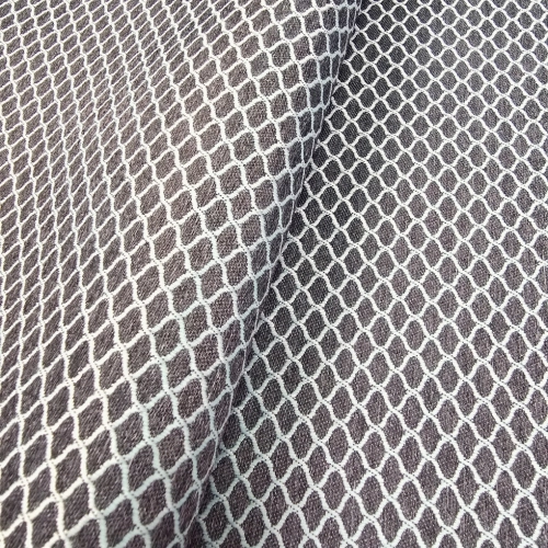 ŻAKARD WODOODPORNY Siateczka drobna zielona miętowa na grafitowym