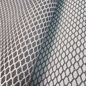 ŻAKARD WODOODPORNY Siateczka drobna zielona miętowa na grafitowym