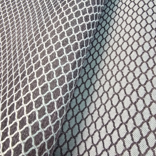 ŻAKARD WODOODPORNY Siateczka drobna zielona miętowa na grafitowym