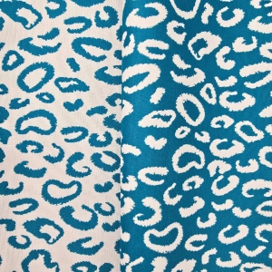 ŻAKARD WODOODPORNY Panterka turkusowa