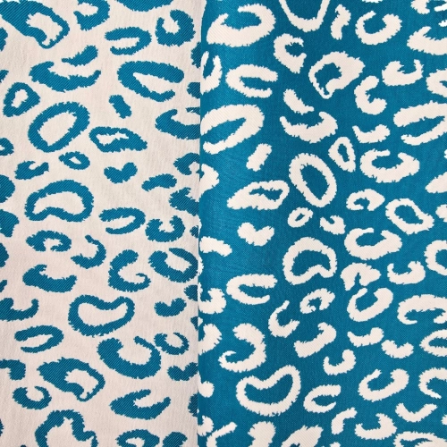 ŻAKARD WODOODPORNY Panterka turkusowa