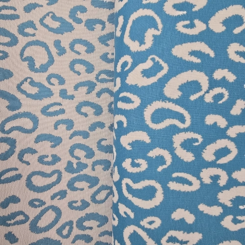 ŻAKARD WODOODPORNY Panterka błękitna