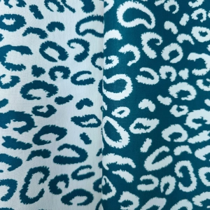 ŻAKARD WODOODPORNY Panterka turkusowa ciemna